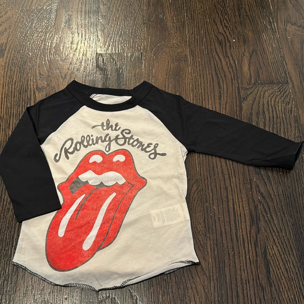 Rowdy Sprouts Retro Rolling Stones 3/4 Sleeve T-Shirt